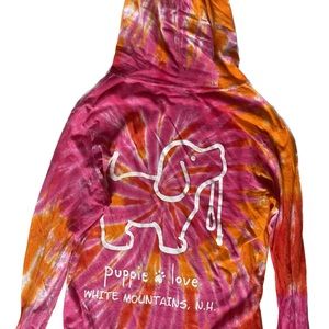 Puppy Love Save A Rescue tie dye long sleeve hooded t shirt. Worn only once.